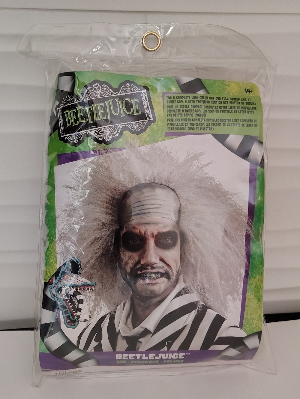 Rubies Beetlejuice Costume Wig and Makeup Set - White, Black